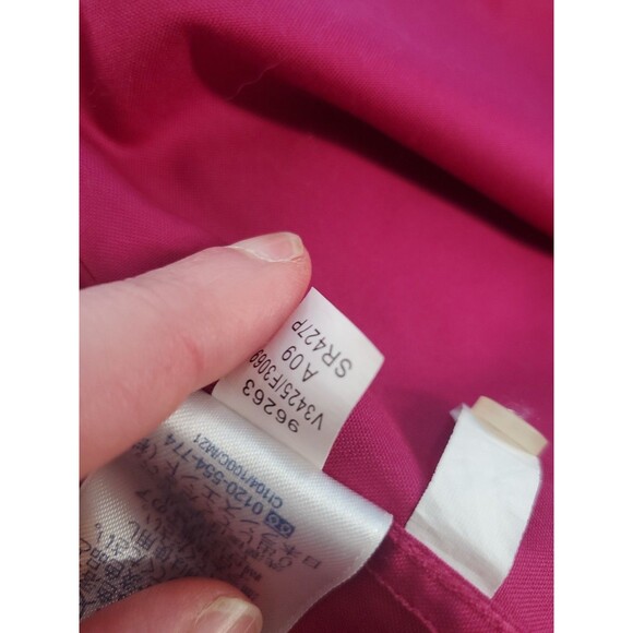 Womens No Iron Pinpoint Oxford 2x Button Front Long Sleeve Plum Lands End - Picture 9 of 13